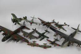 Airfix - A collection of 10 x pre built WWII model aircraft in various scales including Handley