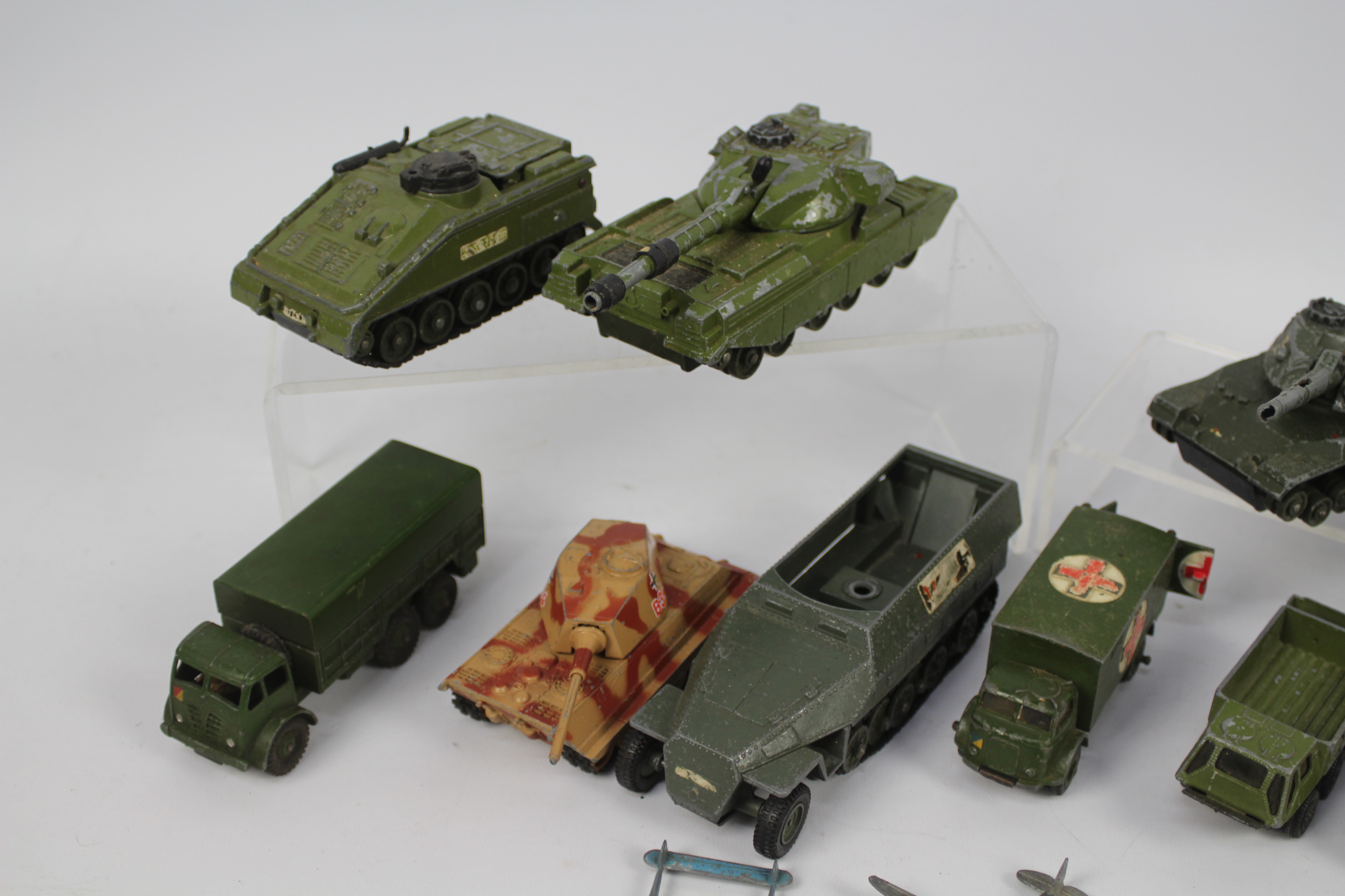 Dinky Toys, Corgi - An unboxed and playworn collection of mainly military diecast model vehicles. - Image 2 of 3