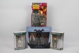 DC Collectibles, Marve, ToyBiz l - Four boxed / carded action figures.