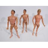 Palitoy, Action Man - Three naked Palitoy Action Man painted head.