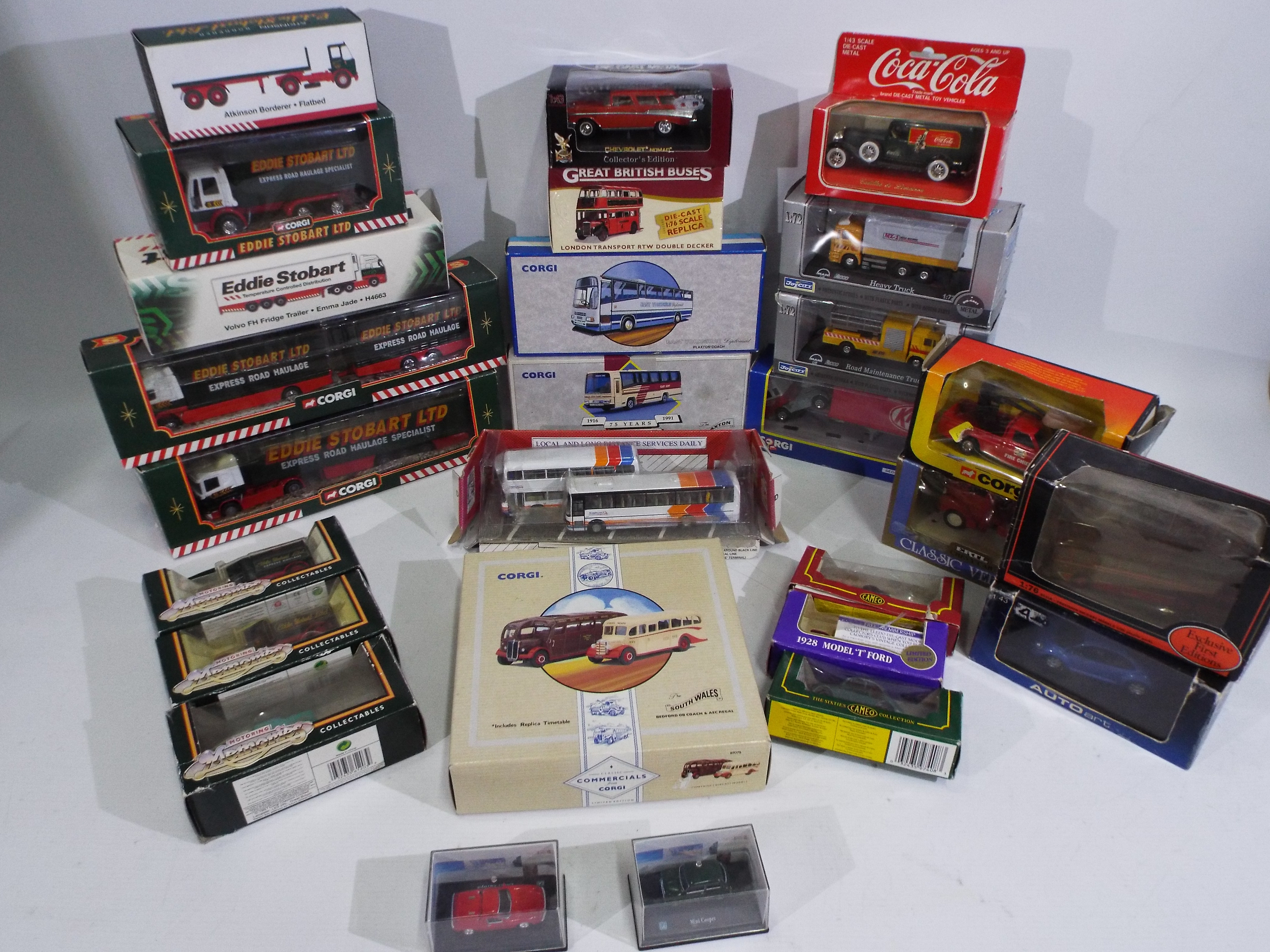 Corgi, Atlas Editions, Auto Art, EFE, Others - Over 20 boxed diecast vehicles in variou scales.