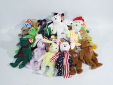 Ty Beanie - 30 x Ty Beanie Baby bears and soft toys - Lot includes a 'Mystic' Beanie Baby unicorn,