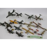 Airfix - A collection of 16 x pre built aircraft kit models including Fieseler Storch,