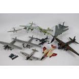 Airfix - A collection of 10 x pre built aircraft kit models in various scales including Hawker