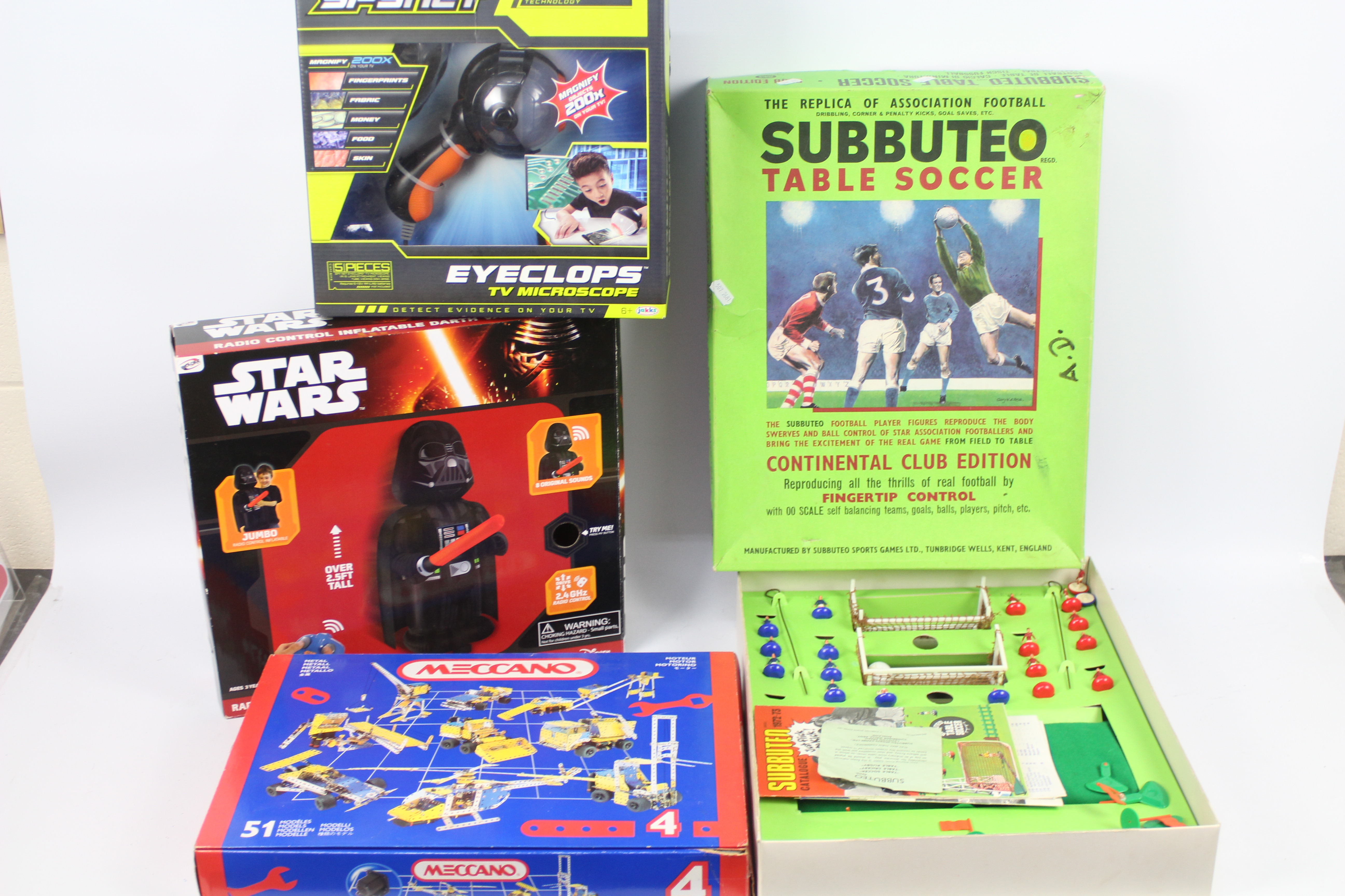 Subbuteo - Meccano - Star Wars. A selection of board games, toys and kits.