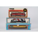 Tyco, PMI - Three boxed HO gauge American locomotives.