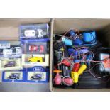 Scalextric - Two boxed Scalextric slot cars with a large quantity of Scalextric track,