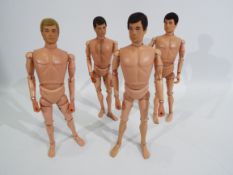 Palitoy, Action Man - Four naked Palitoy Action Man flock haired.