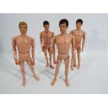 Palitoy, Action Man - Four naked Palitoy Action Man flock haired.