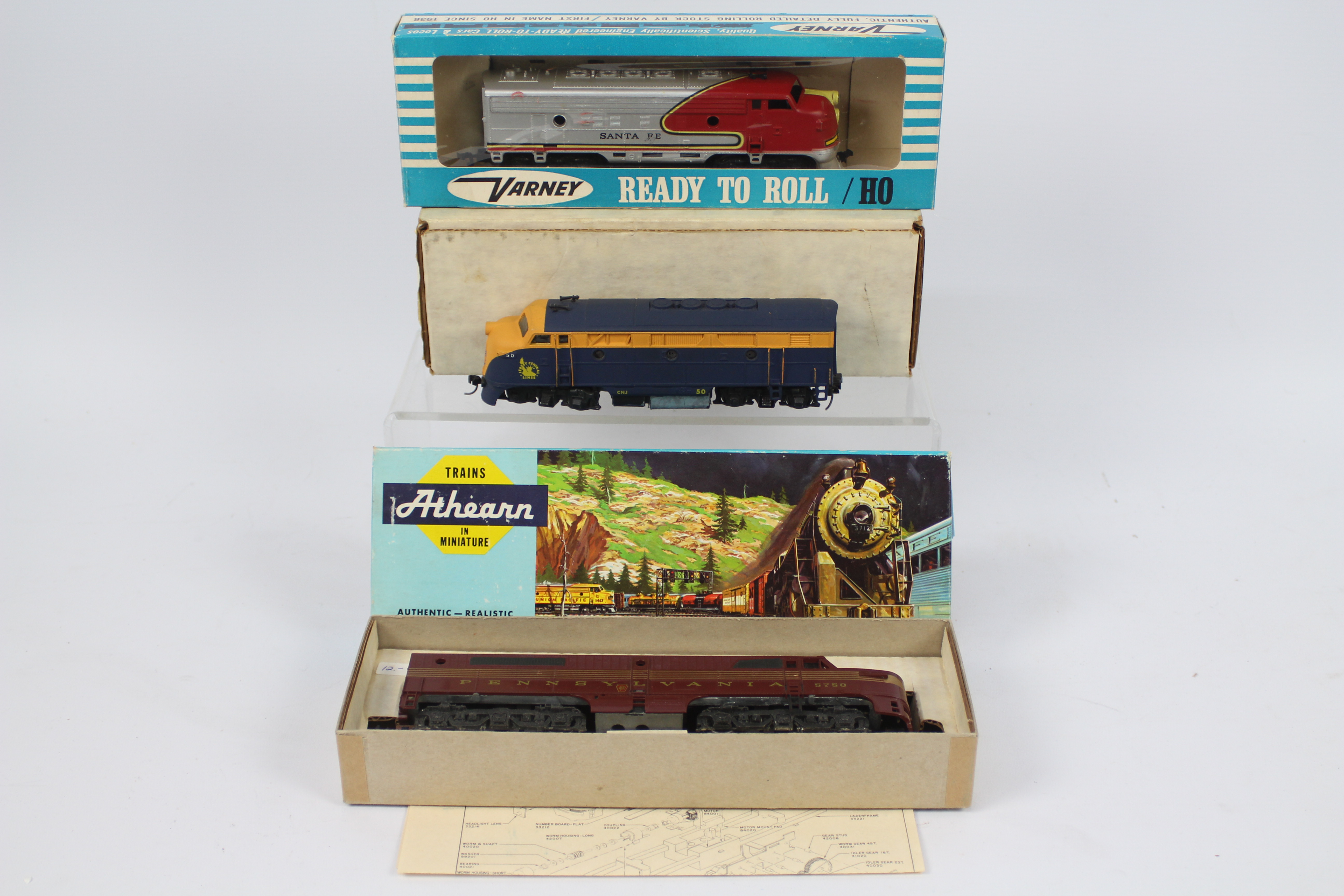 Athearn - Varney - 3 x boxed HO scale locos,