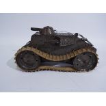 Tri-ang - A pre war grey clockwork No.2 Tiger Tank.