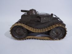 Tri-ang - A pre war grey clockwork No.2 Tiger Tank.