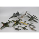 Airfix - A collection of 10 x pre built kit model aircraft in various scales including Supermarine
