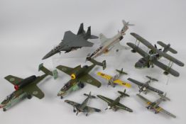 Airfix - A collection of 10 x pre built kit model aircraft in various scales including Supermarine