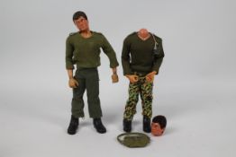 Palitoy, Action Man - 2 Palitoy Action Man figures in Soldier and Camo outfits.