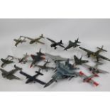Airfix - A collection of 16 x pre built model kit aircraft in various scales including Henschel Hs