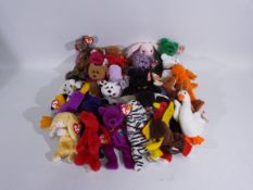 Ty Beanie - 30 x Ty Beanie Baby bears and soft toys - Lot includes a 'Prickles' hedgehog soft toy,