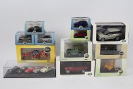 IXO, Oxford Diecast - A boxed collection of diecast model vehicles in various scales.