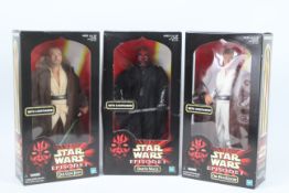 Star Wars, Hasbro - Three Hasbro Star Wars Episode 1, boxed 12" action figures.