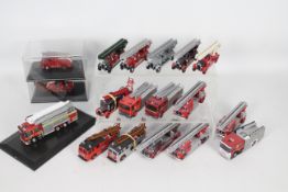 Oxford - A collection of 18 x mostly unboxed Fire Engine models in 1:76 scale including four AEC