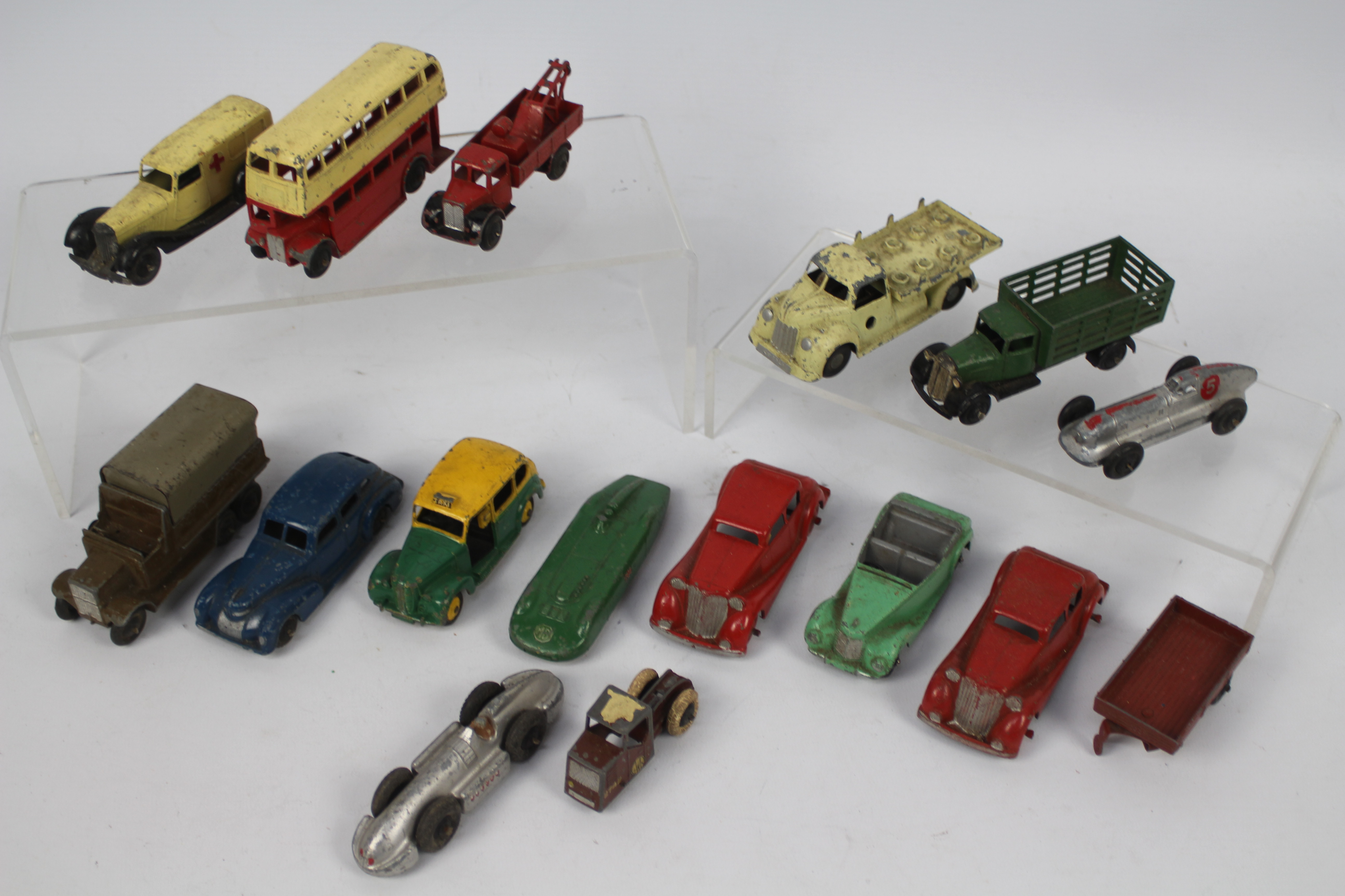 Dinky Toys, Crescent, - An unboxed grouping of playworn diecast models predominately Dinky Toys.