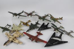 Airfix - A collection of 12 x pre built aircraft kit models in various scales including A10