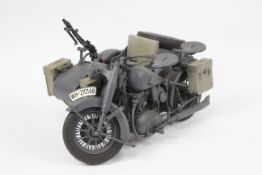 21st Century Toys - An unboxed 21st Century Toys 1:6 scale WW2 German Army Motorcycle & Sidecar