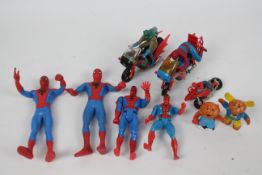 Marvel - Corgi - A selection of 3 Marvel figures and bikes to include: Spider-Man 'Spidey-Bike'