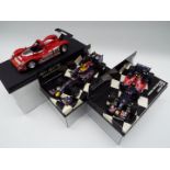 Minichamps - two 1:43 scale model racing cars comprising Ferrari 333SP Danka, red,