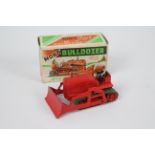 Moko - A rare 1940s Moko Bulldozer in red with brown driver and green rubber tracks which are still