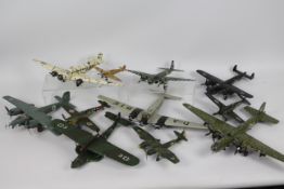 Airfix - A collection of 10 x pre built WWII aircraft kit models in various scales including