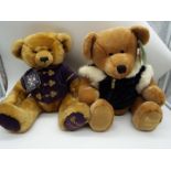 Two Harrods Christmas Bears, 2000 and 2001, each with tag labels, approx 42 cm (high),