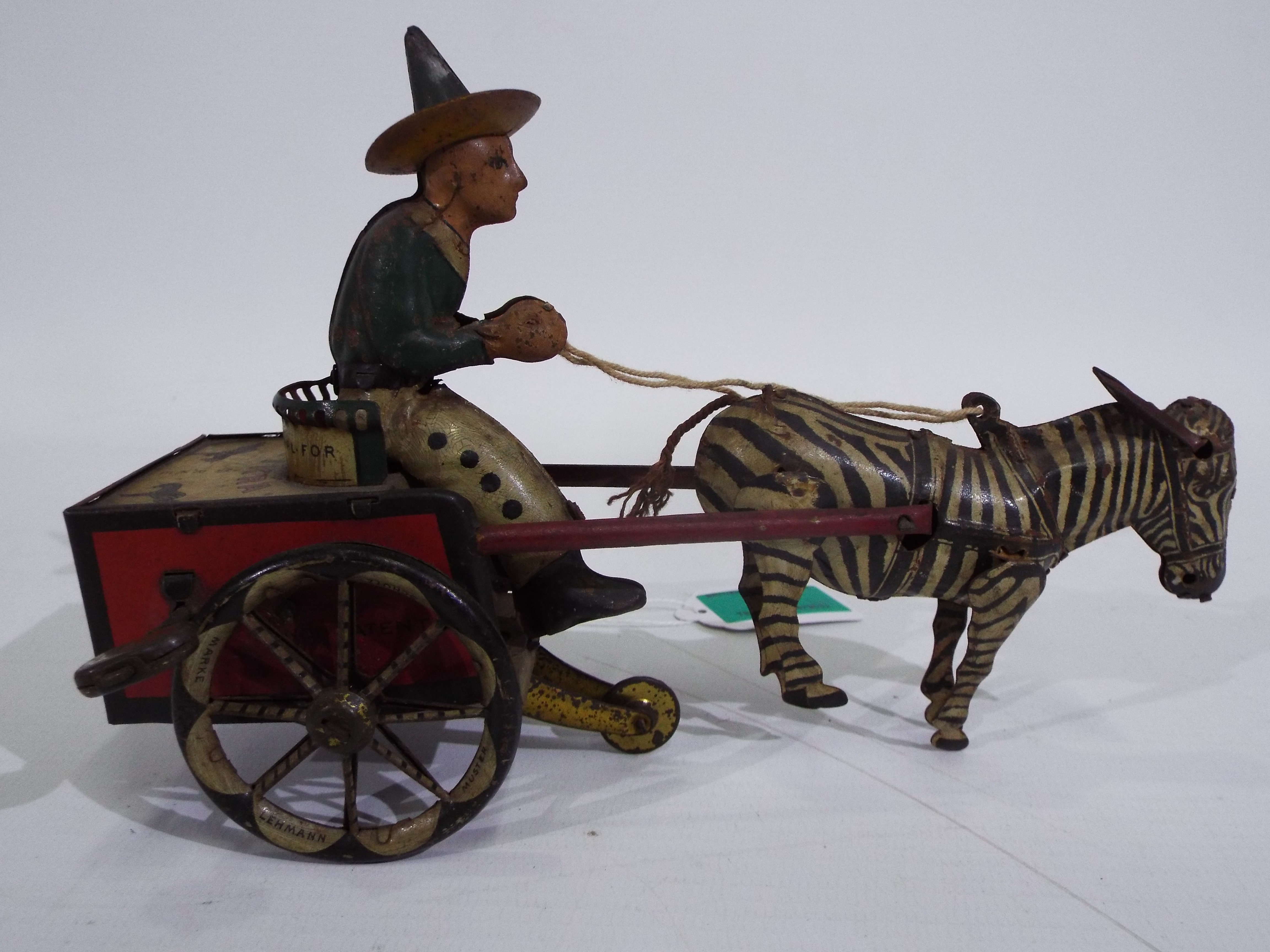 Lehmann - A clockwork Zebra pulling a cart # 752, - Image 2 of 7