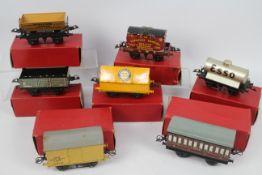 Hornby - A boxed collection of seven items of Hornby O gauge rolling stock.