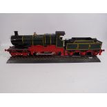 Unknown Maker - A large plastic kit built motorised 4-4-0 steam locomotive which measures 72 cm in