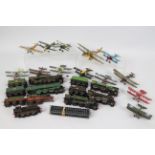 Airfix - A collection of 13 x pre built aircraft and 7 x steam loco kit models including Battle Of