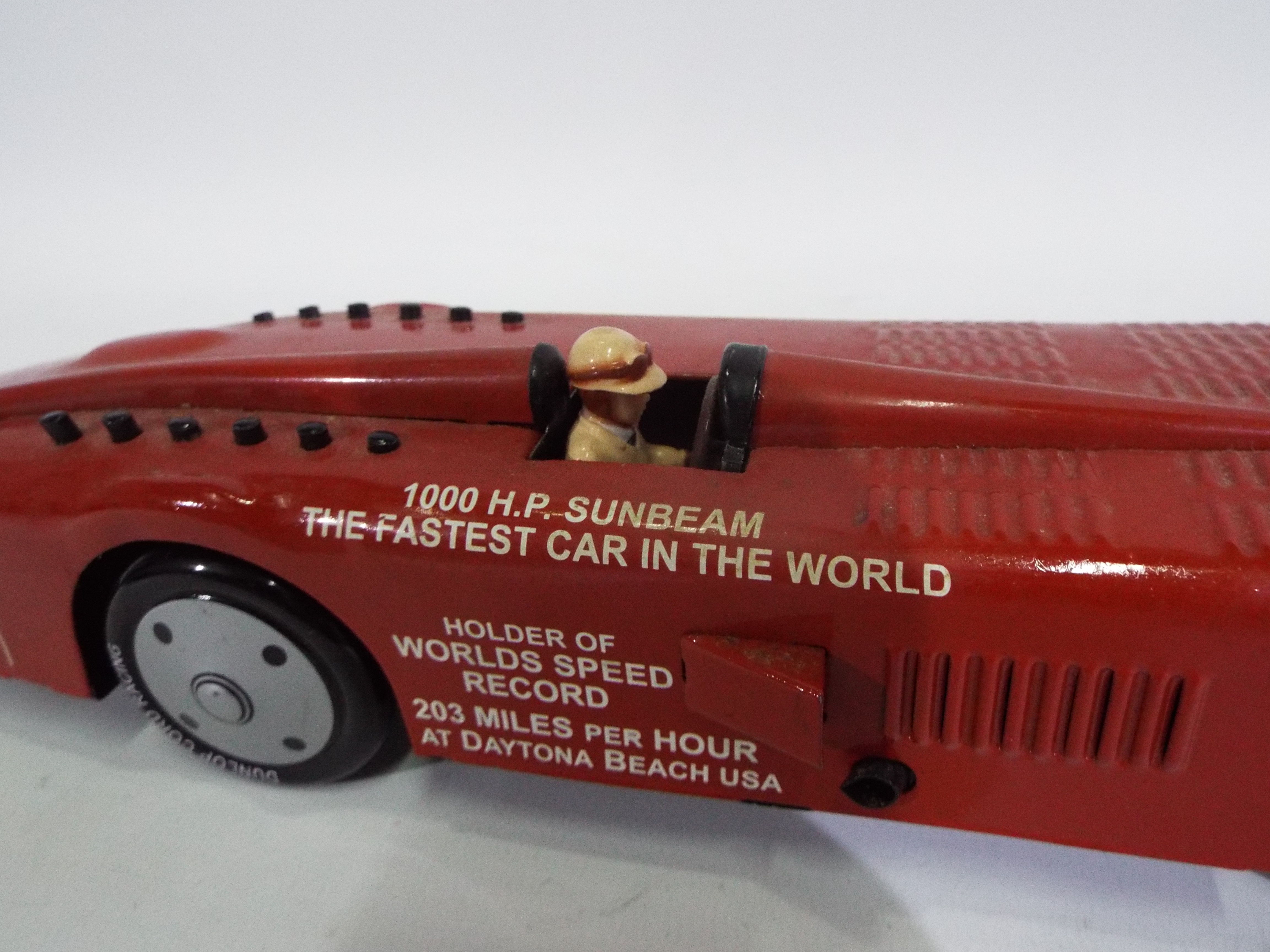 Schylling - 3 x clockwork pressed metal cars, the Sunbeam Speed Record car, - Image 5 of 8