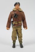 Palitoy Action Man - An unboxed Palitoy brown flock haired Action Man with gripping hands in Tank