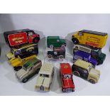 Unknown Maker - A collection of 12 x biscuit tins in the form of vintage style vans including