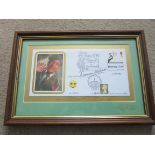 NORMAN WISDOM AUTOGRAPHED & FRAMED LIMITED EDITION POSTAL COVER