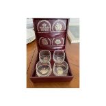 MINT & BOXED SET OF 4 SWEDISH DESIGN PHILIPP GLASS TUMBLERS