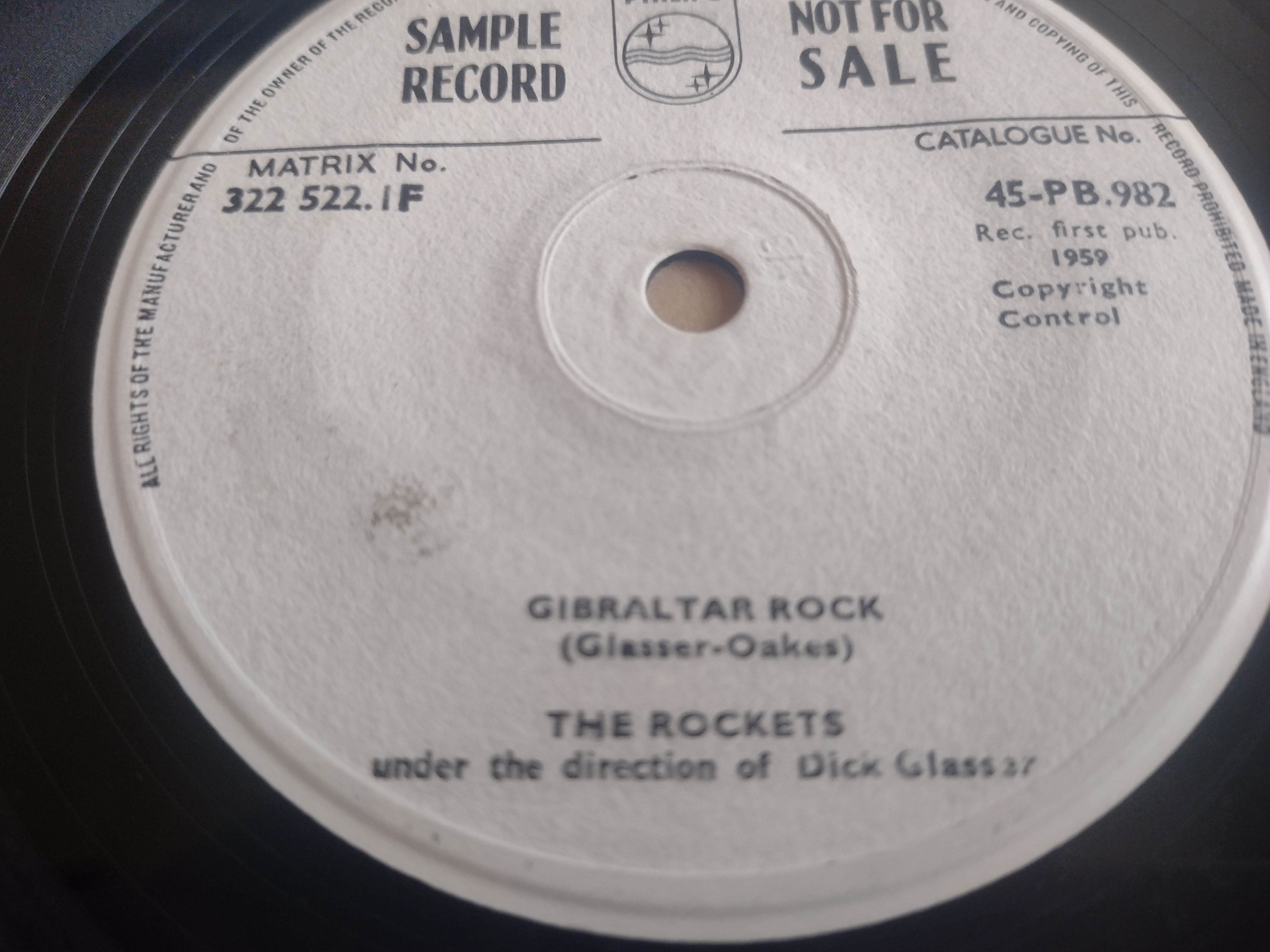 MUSIC 45 RPM RECORD - THE ROCKETS ( PROMO ) WALKIN' HOME & GIBRALTAR ROCK