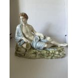 ROYAL WORCESTER PORCELAIN FIGURE OF RECLINING BACHUS CIRCA 1870