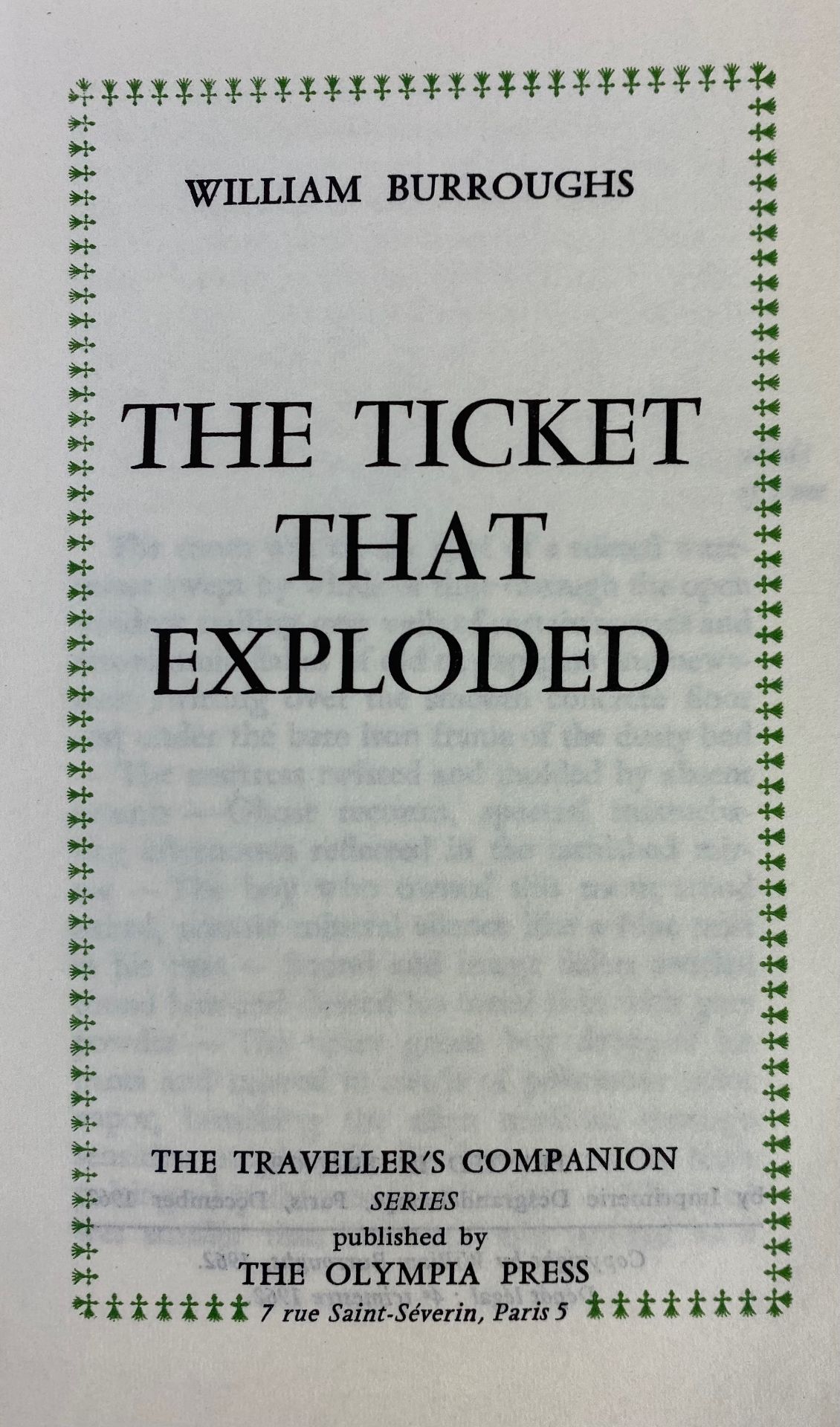 BURROUGHS, W. The ticket that exploded. Paris, The Olympia Press, 1962. 182 - Bild 3 aus 3