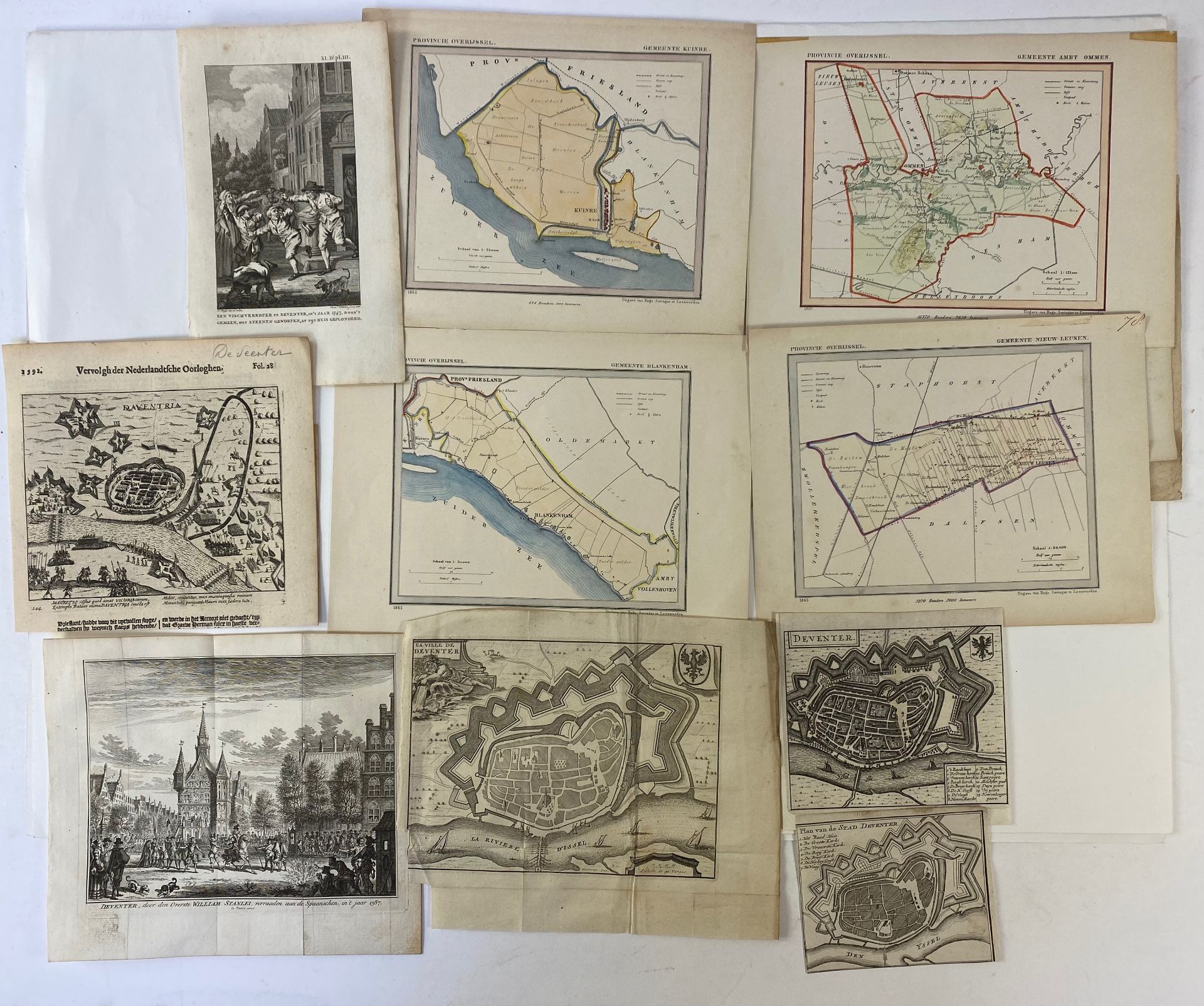 LOW COUNTRIES -- OVERIJSSEL -- COLLECTION of 70 engr./lithogr. views, portrs., maps of