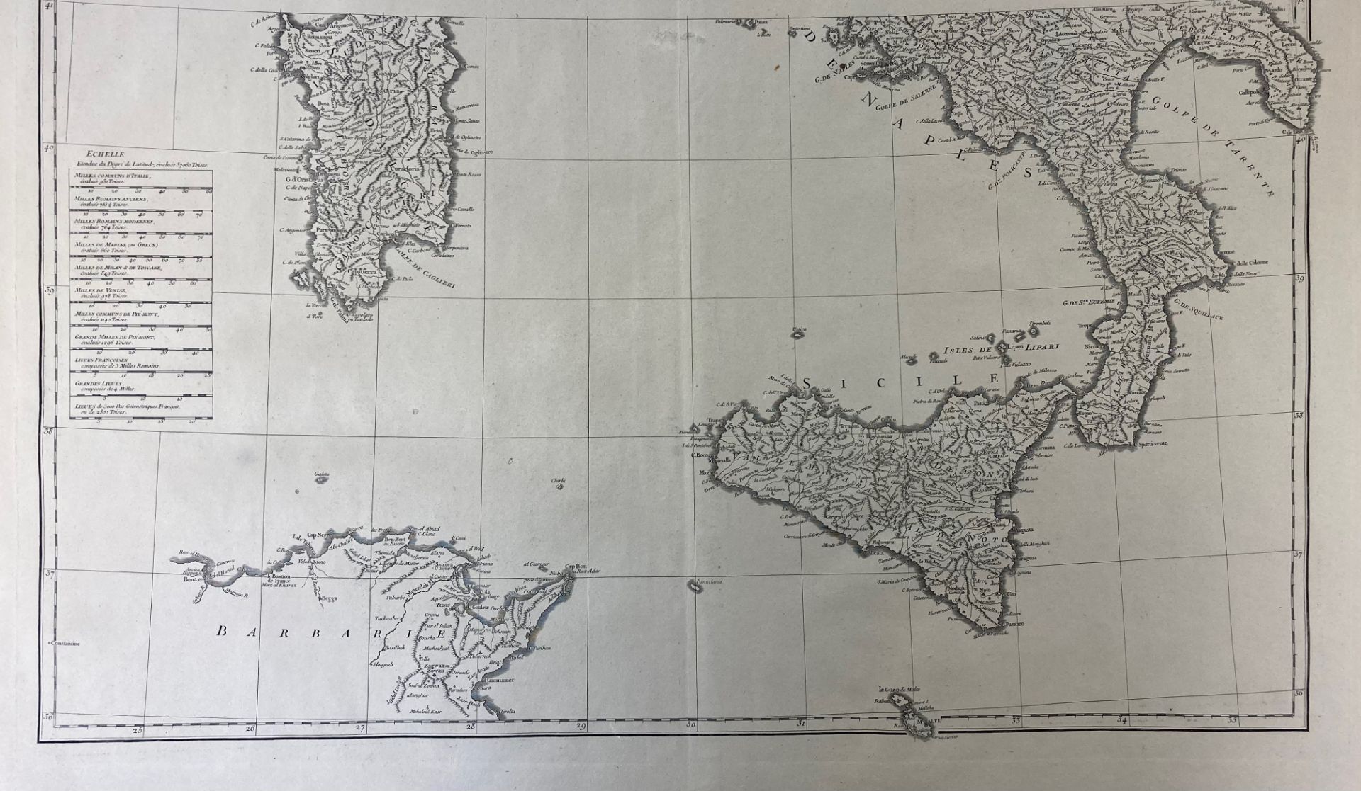 ITALY -- "L'ITALIE, (…)". Paris, (J.B. Bourguignon) d'Anville, 1743. Plain engr. map by Aveline - Bild 2 aus 2