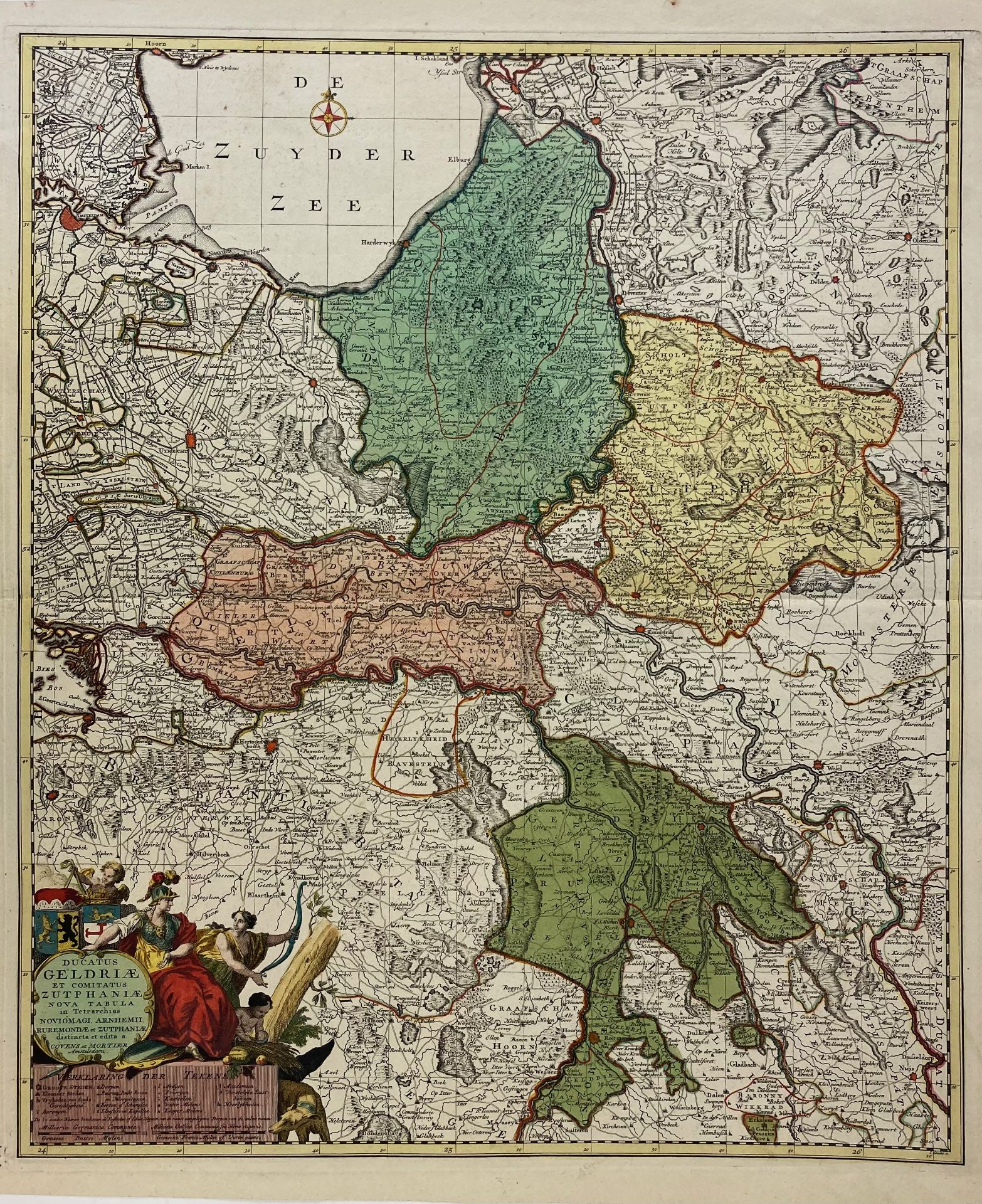 LOW COUNTRIES -- GELDERLAND -- "DUCATUS GELDRIÆ ET ZUTPHANIÆ COMITATUS". (Amst.), N. Visscher, c - Bild 3 aus 3