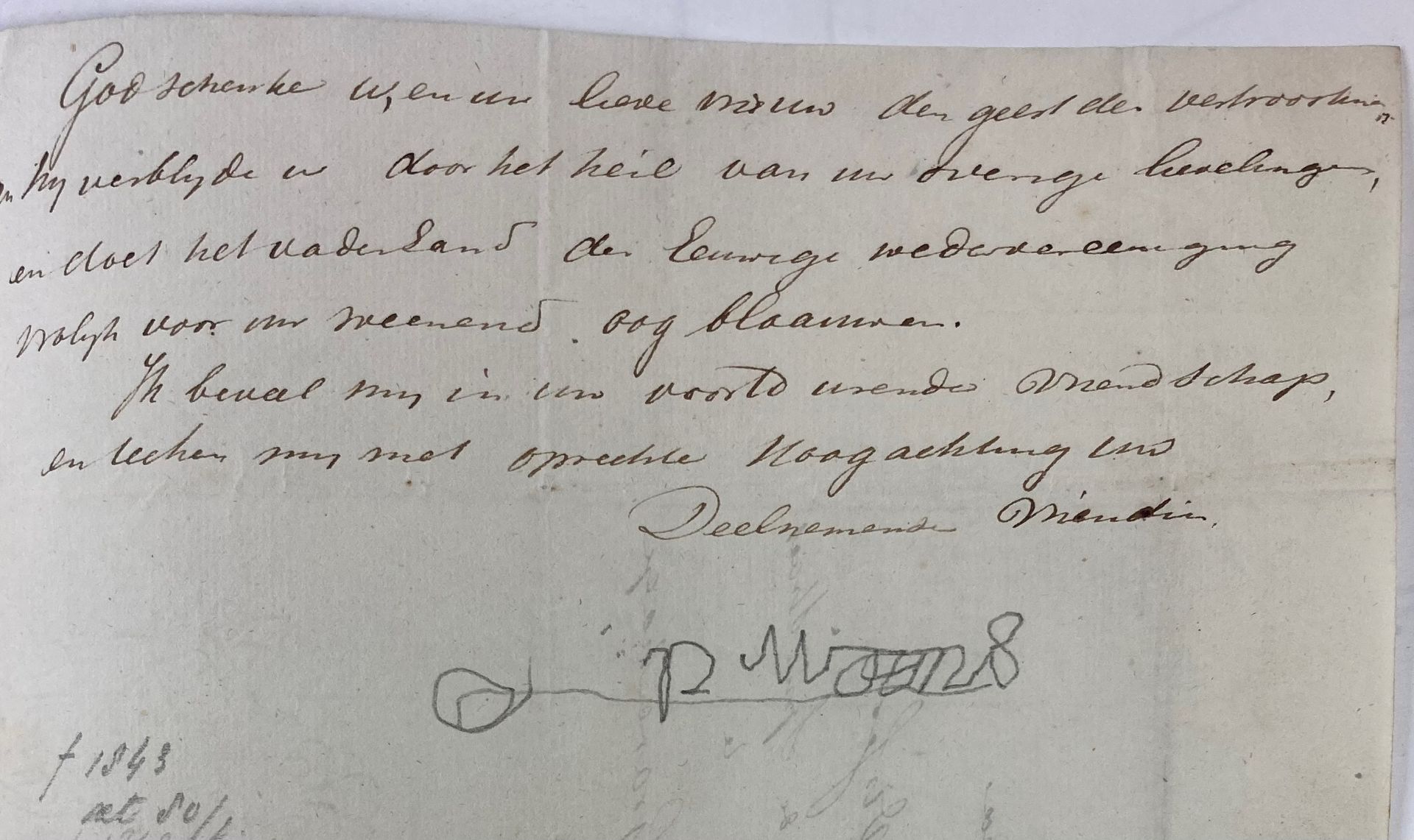 MOENS, Petronella (1762-1843), author. Letter of comfort to S. de Visser, book