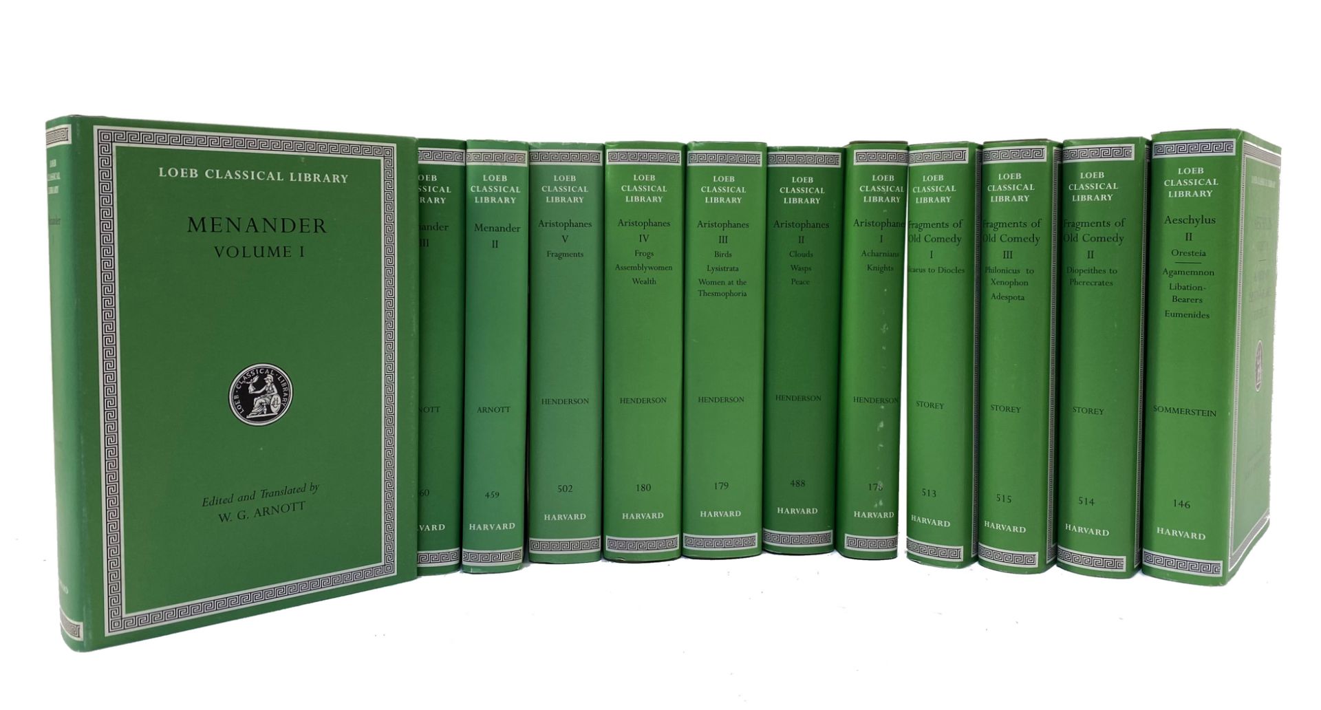 LOEB CLASSICAL LIBRARY -- ARISTOPHANES. (Ed.) by B.B. Rogers. 1998-2007. 5 vols. -- MENANDER