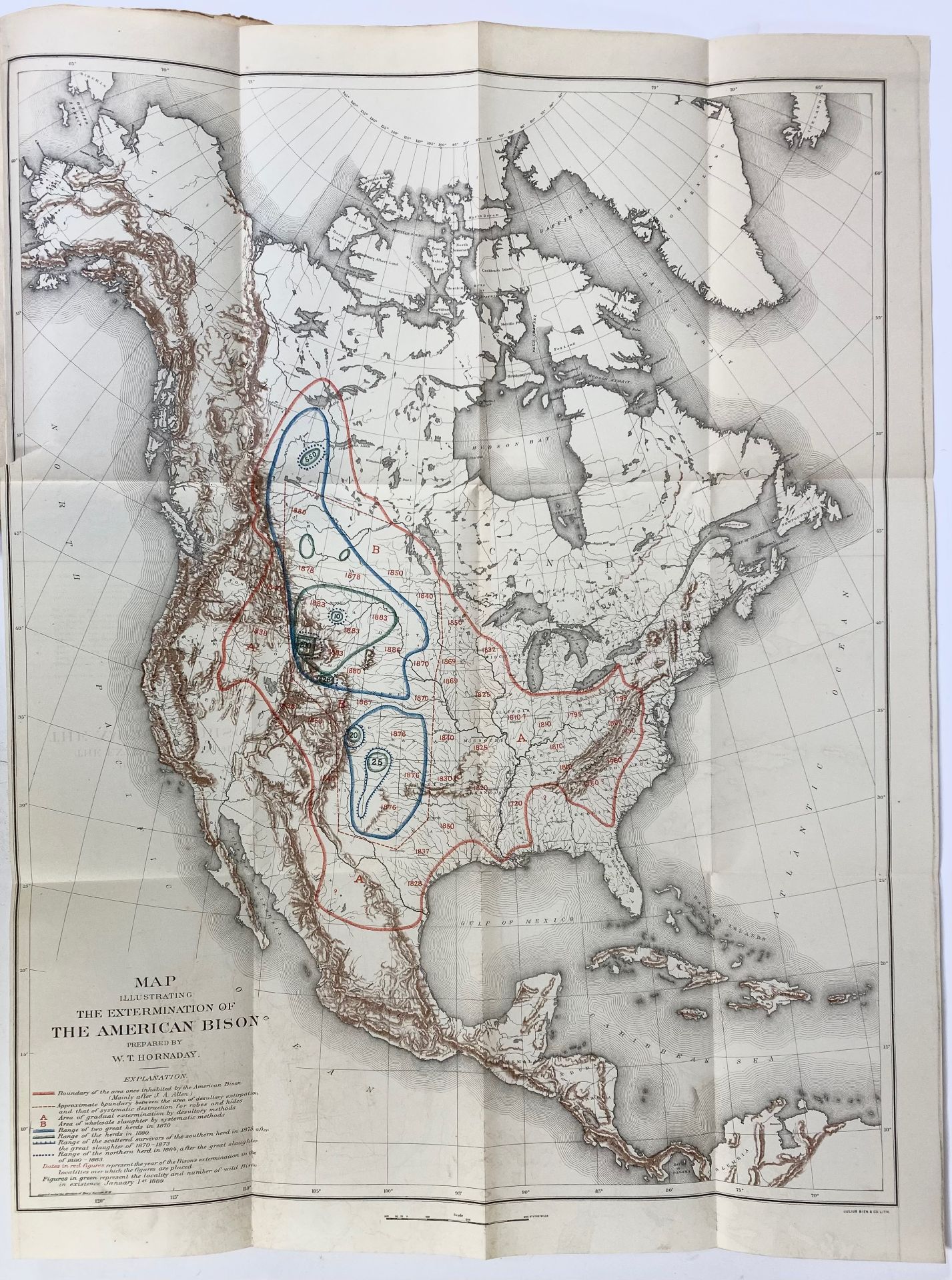 HORNADAY, W.T. The extermination of the American Bison. Washington, 1889. (= pp. 367-548